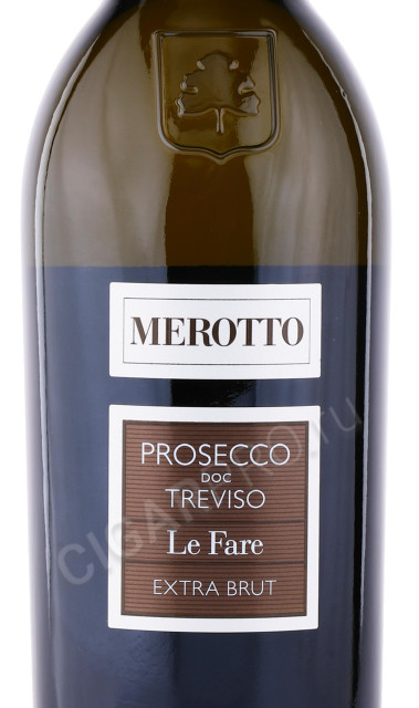 этикетка игристое вино merotto le fare extra brut 0.75л
