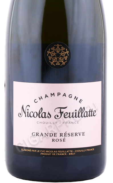 этикетка шампанское nicolas feuillatte brut grande reserve rose 0.75л