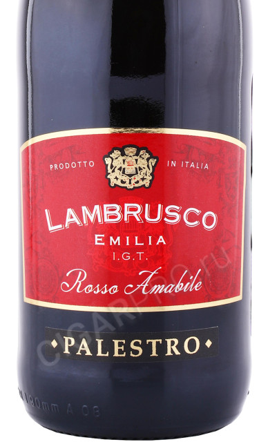 этикетка ламбруско palestro lambrusco emilia igt rosso amabile 0.75л