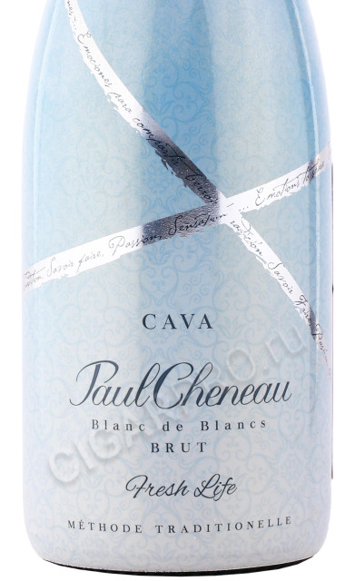 этикетка игристое вино paul cheneau fresh life brut cava do 0.75л