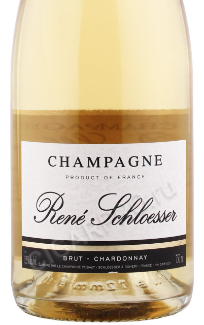 этикетка шампанское rene schloesser brut chardonnay 0.75л