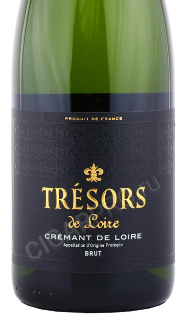 этикетка игристое вино tresors de loire brut 0.75л