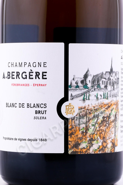 этикетка шампанское a bergere blanc de blancs solera 0.75л