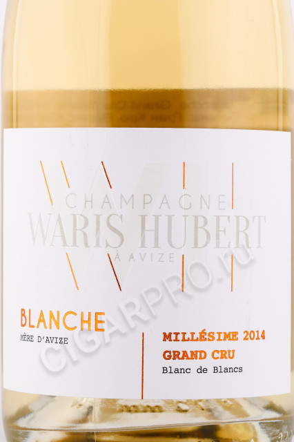 этикетка шампанское blanche grand cru waris hubert .75л