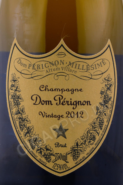 этикетка шампанское dom perignon 2012 0.75л