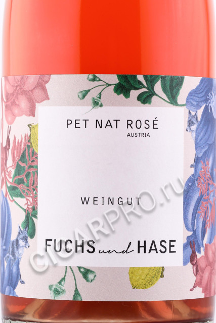 этикетка игристое вино fuchs und hase pet nat rose 0.75л