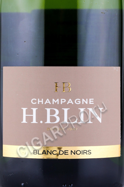 этикетка шампанское h blin blanc de noirs brut 0.75л