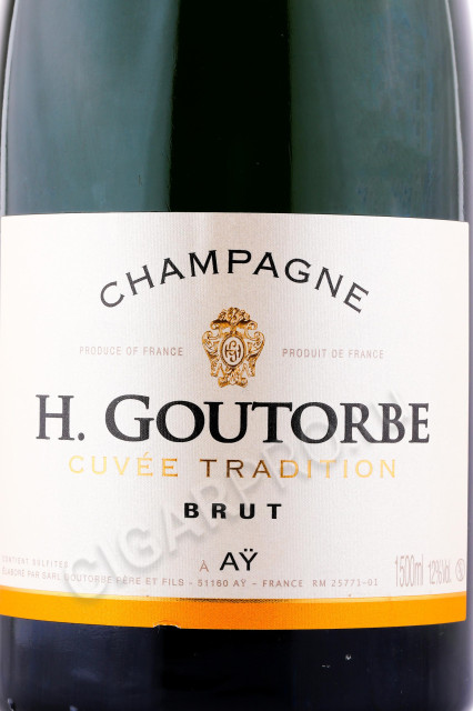 этикетка французское шампанское h. goutorbe cuvee tradition brut 1.5л