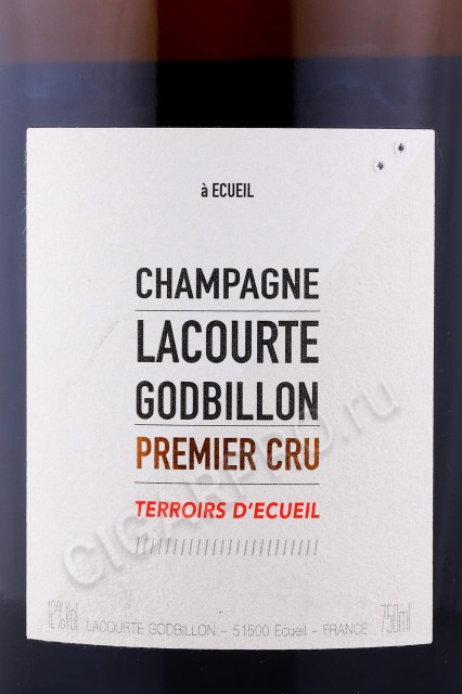 этикетка шампанское lacourte godbillon premier cru terroirs d ecueil 0.75л