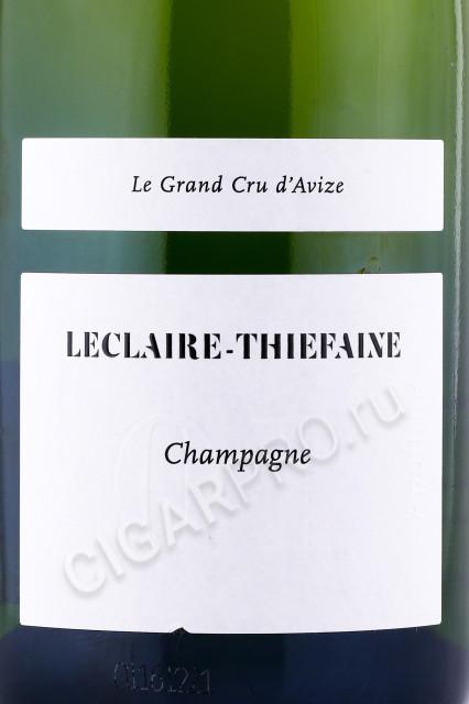 этикетка шампанское leclaire thiefaine le grande cru davize 01 apolline extra brut 0.75л