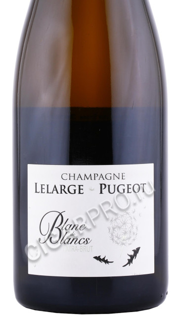 этикетка шампанское lelarge pugeot blanc de blancs extra brut 0.75л