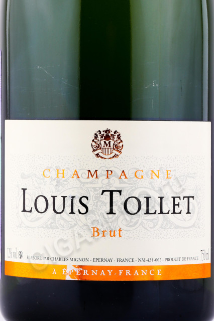 этикетка шампанское louis tollet brut 0.75л