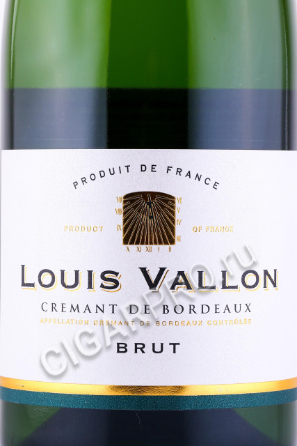 этикетка игристое вино louis vallon cremant de bordeaux 0.75л