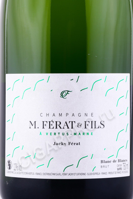 этикетка шампанское m ferat fils jacky ferat champagne blanc de blancs brut premier cru 0.75л