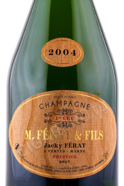 этикетка шампанское m ferat fils jacky ferat champagne brut prestige premier cru 0.75л