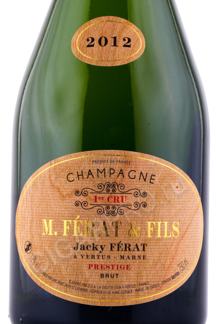 этикетка шампанское m ferat fils jacky ferat champagne brut prestige premier cru 0.75л