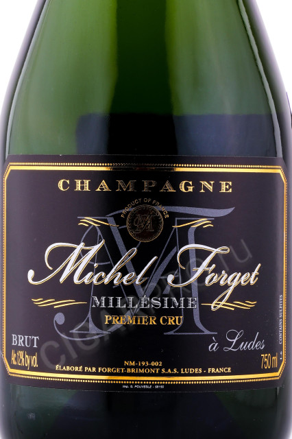 этикетка шампанское michel forget millesime brut premier cru 0.75л