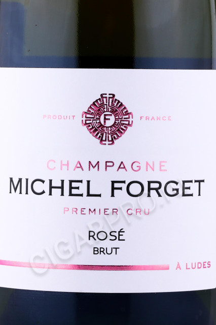 этикетка шампанское michel forget rose brut premier cru 0.375л