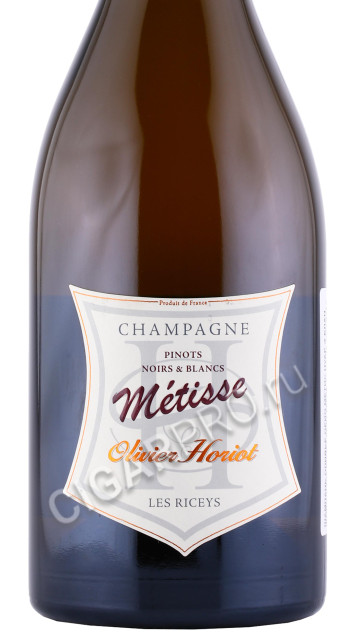 этикетка шампанское olivier horiot metisse noirs & blancs extra brut 0.75л