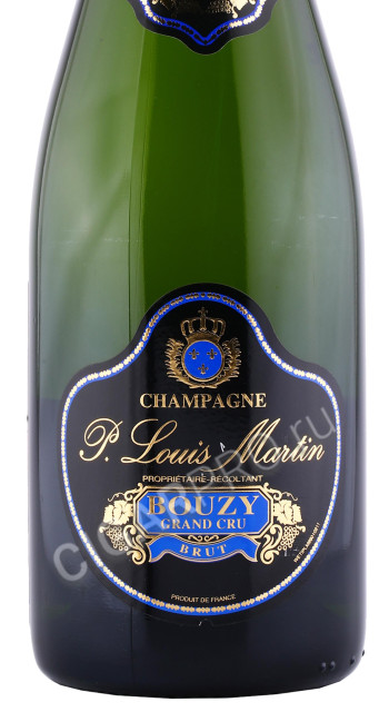 этикетка шампанское paul louis martin bouzy grand cru brut 0.75л