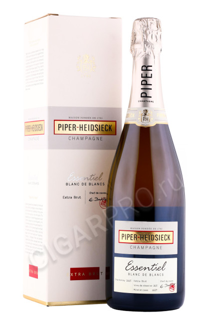 шампанское piper heidsieck essentiel blanc de blancs extra brut 0.75л в подарочной упаковке