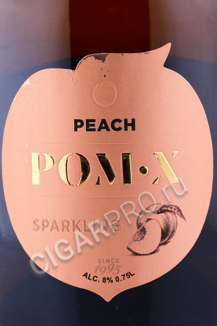 этикетка игристое вино pom x peach 0.75л