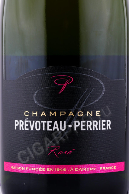 этикетка шампанское prevoteau perrier rose brut 0.75л