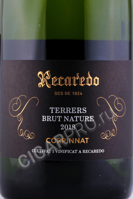 этикетка игристое вино recaredo terrers brut 0.75л