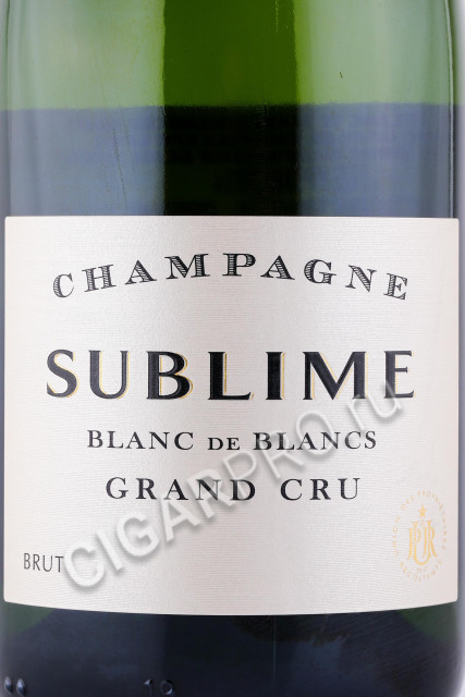 этикетка шампанское sublime blanc de blancs grand cru brut 0.75л