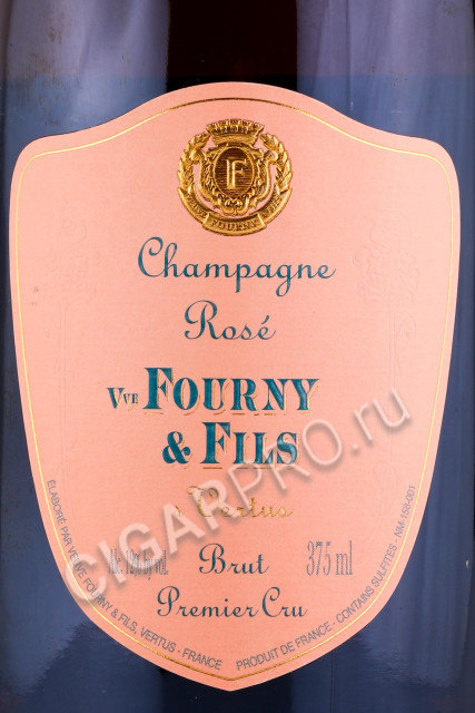 этикетка шампанское veuve fourny rose brut premier cru 0.375л