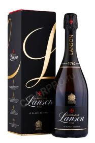 Шампанское Лансон Ле Блэк Резерв Брют 2015г 0.75л в подарочной упаковке