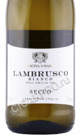 этикетка ламбруско cascina s maria bianco secco lambrusco dell emilia 0.75л