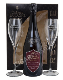 chateau tamagne reserve with 2 wineglasses купить российское шампанское шато тамань резерв + 2 бокала цена