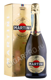 вино игристое martini prosecco 0.75л в подарочной упаковке