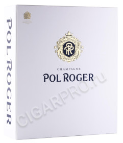 подарочная упаковка шампанское pol roger brut vintage 2013г 0.75л + 2 бокала