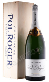 шампанское pol roger brut reserve 3л в деревянной упаковке