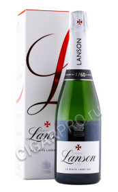 шампанское lanson white label 0.75л в подарочной упаковке
