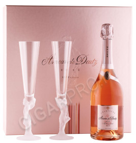 шампанское amour de deutz brut rose 0.75л + 2 бокала в подарочной упаковке