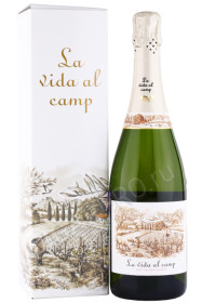 игристое вино la vida al camp cava brut 0.75л в подарочной упаковке