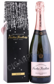 шампанское nicolas feuillatte brut grande reserve rose 0.75л в подарочной упаковке