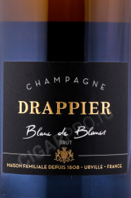 этикетка шампанское drappier blanc de blancs brut 0.75л