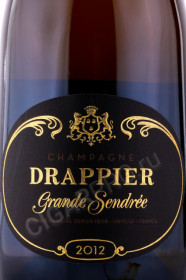 этикетка шампанское drappier grande sendree 2012 0.75л