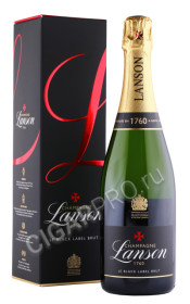 шампанское lanson black label brut reserve 0.75л в подарочной упаковке