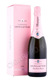 шампанское leon launois brut rose 0.75л в подарочной упаковке