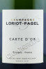этикетка шампанское champagne loriot pagel carte dor brut 0.75л