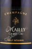 этикетка французское шампанское champagne mailly brut reserve 0.375л
