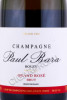 этикетка шампанское paul bara grand rose brut  bouzy grand cru 0.375л