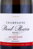 этикетка шампанское paul bara grand rose brut  bouzy grand cru 0.375л