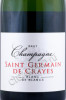 этикетка шампанское saint germain de crayes millesime blanc de blancs brut 0.75л