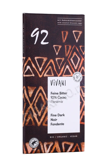 Шоколад Vivani органик горький 92% какао с кокосовым сахаром 100гр